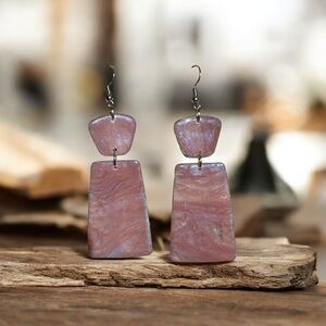 Perfectly imperfect by Heather.  Elegant translucent iridescent Earrings